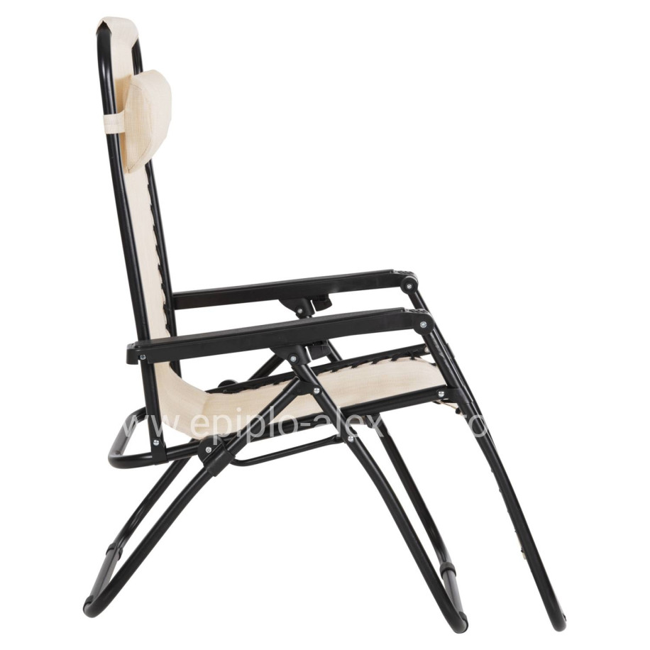 ΠΟΛΥΘΡΟΝΑ RELAX COMPANION HM5095.12 ΜΠΕΖ TEXTILENE-ΜΑΥΡΟ ΜΕΤΑΛΛΟ 67x145x110Υεκ.