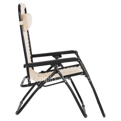 ΠΟΛΥΘΡΟΝΑ RELAX COMPANION HM5095.12 ΜΠΕΖ TEXTILENE-ΜΑΥΡΟ ΜΕΤΑΛΛΟ 67x145x110Υεκ.