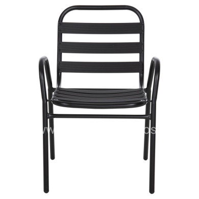 ΚΑΡΕΚΛΑ PRELUDE HM5970.03 ΜΕΤΑΛ.ΣΚΕΛΕΤΟΣ-ΠΛΑΤΗ & ΚΑΘΙΣΜΑ ΑΛΟΥΜΙΝΙΟ-ΜΑΥΡΗ 54x56x79Υεκ