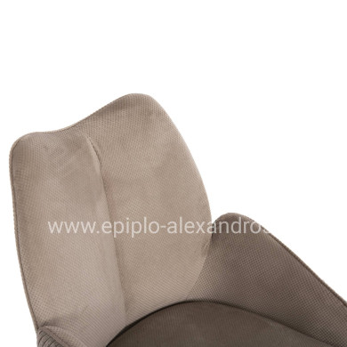 ΠΟΛΥΘΡΟΝΑΚΙ SHAI HM9844.04 ΜΠΕΖ ΥΦΑΣΜΑ-ΜΑΥΡΗ ΜΕΤΑΛΛΙΚΗ ΒΑΣΗ 61x63x93Υεκ.