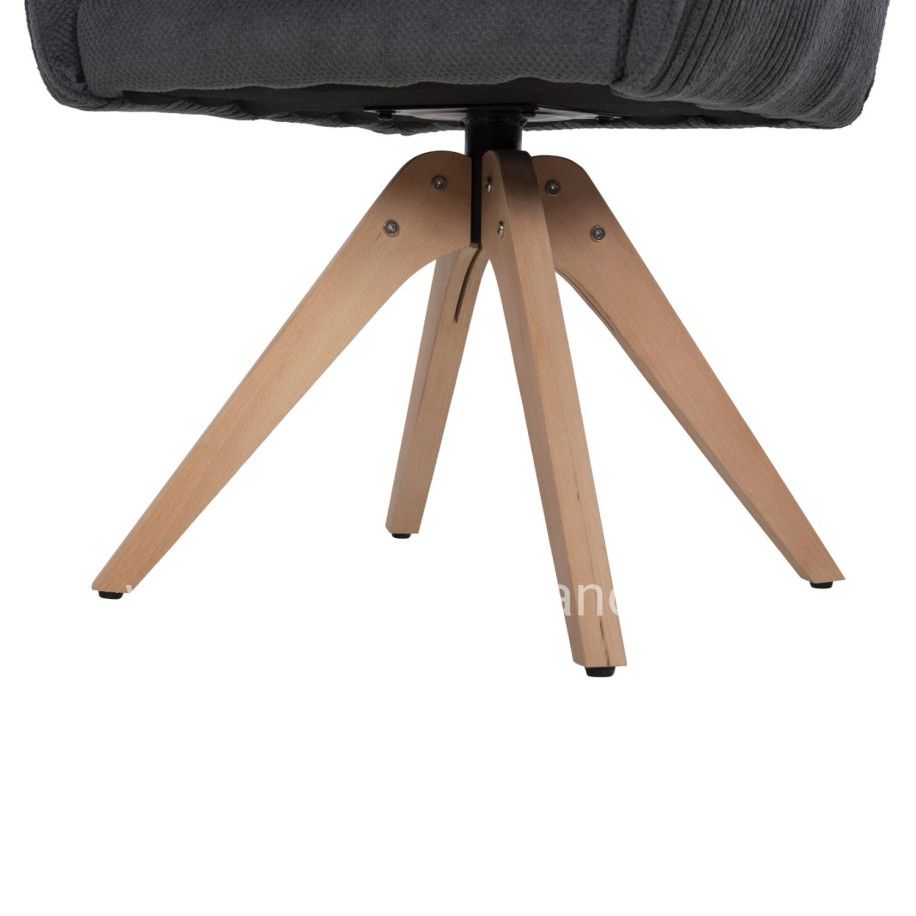 ΠΟΛΥΘΡΟΝΑ ΤΡΑΠΕΖΑΡΙΑΣ QUILL HM9843.03 ΓΚΡΙ ΥΦΑΣΜΑ-ΞΥΛΟ ΟΞΙΑΣ ΠΟΔΙΑ 61x57,5x91Υεκ.