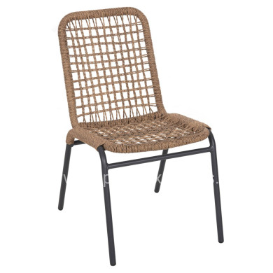 ΚΑΡΕΚΛΑ ΑΛΟΥΜΙΝΙΟΥ SPANO HM6047 ΑΝΘΡΑΚΙ ΣΚΕΛΕΤΟΣ-ΜΠΕΖ ΣΥΝΘ.RATTAN 46x59x80Υεκ.