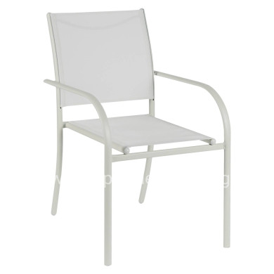 OUTDOOR ARMCHAIR REDAN HM5976.02 WHITE METAL-WHITE TEXTILENE 56x60x88Hcm.