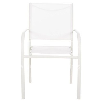 OUTDOOR ARMCHAIR REDAN HM5976.02 WHITE METAL-WHITE TEXTILENE 56x60x88Hcm.