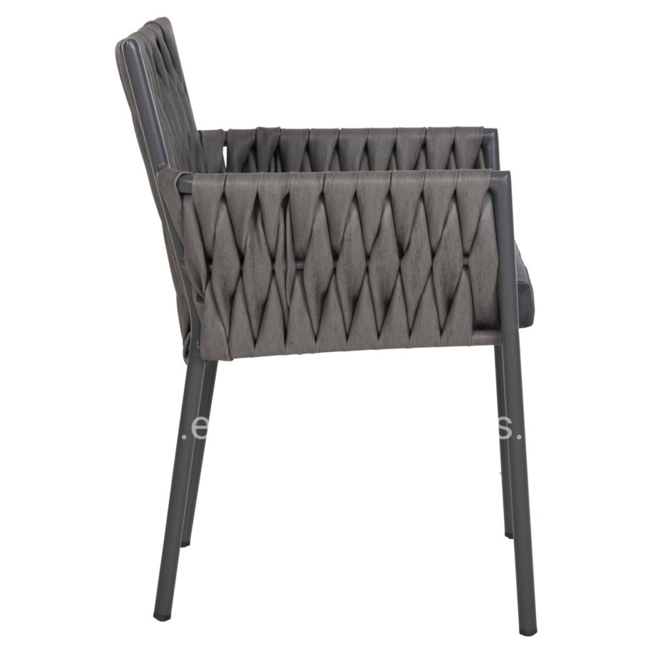 ALUMINUM ARMCHAIR MARTIN HM5564.12 ANTHRACITE FRAME AND ANTHRACITE SYNTHETIC RATTAN 56x56x80Hcm.