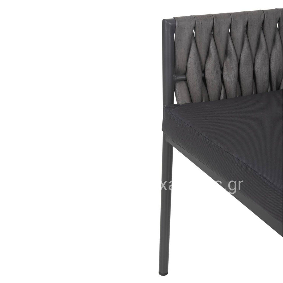 ALUMINUM ARMCHAIR MARTIN HM5564.12 ANTHRACITE FRAME AND ANTHRACITE SYNTHETIC RATTAN 56x56x80Hcm.