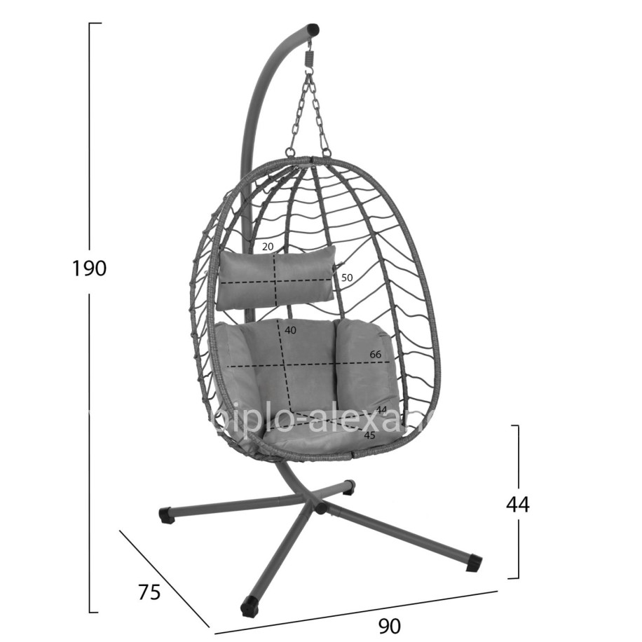 ΚΡΕΜΑΣΤΗ ΠΟΛΥΘΡΟΝΑ ΦΩΛΙΑ MILLIE HM5997.10 ΜΕΤΑΛΛΟ-ΣΥΝΘ.RATTAN ΓΚΡΙ 90x75x190Υεκ.