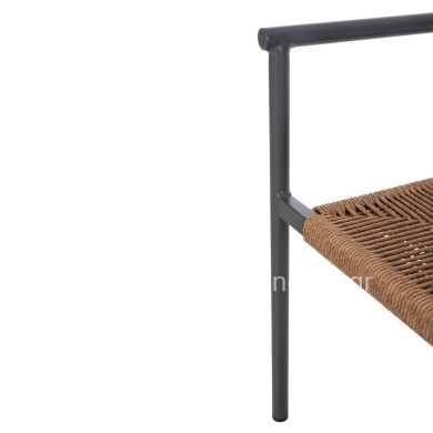 ALUMINUM ARMCHAIR STER HM5786.12 ANTHRACITE-SYNTHETIC RATTAN IN BEIGE 55,5x53x78Hcm.
