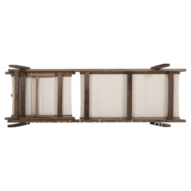 ΞΑΠΛΩΣΤΡΑ MILOS HM10685.01 ΞΥΛΟ ΟΞΙΑΣ ΣΕ ΚΑΡΥΔΙ-ΕΚΡΟΥ TEXTILENE 204x65x31,5-92,5Υεκ.