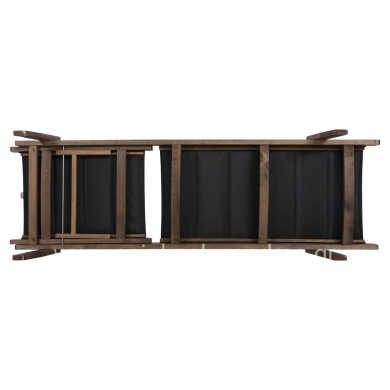 ΞΑΠΛΩΣΤΡΑ MILOS HM10685.03 ΞΥΛΟ ΟΞΙΑΣ ΣΕ ΚΑΡΥΔΙ-ΜΑΥΡΟ TEXTILENE 204x65x31,5-92,5Υεκ.