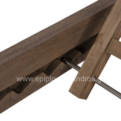 ΞΑΠΛΩΣΤΡΑ MILOS HM10685.03 ΞΥΛΟ ΟΞΙΑΣ ΣΕ ΚΑΡΥΔΙ-ΜΑΥΡΟ TEXTILENE 204x65x31,5-92,5Υεκ.