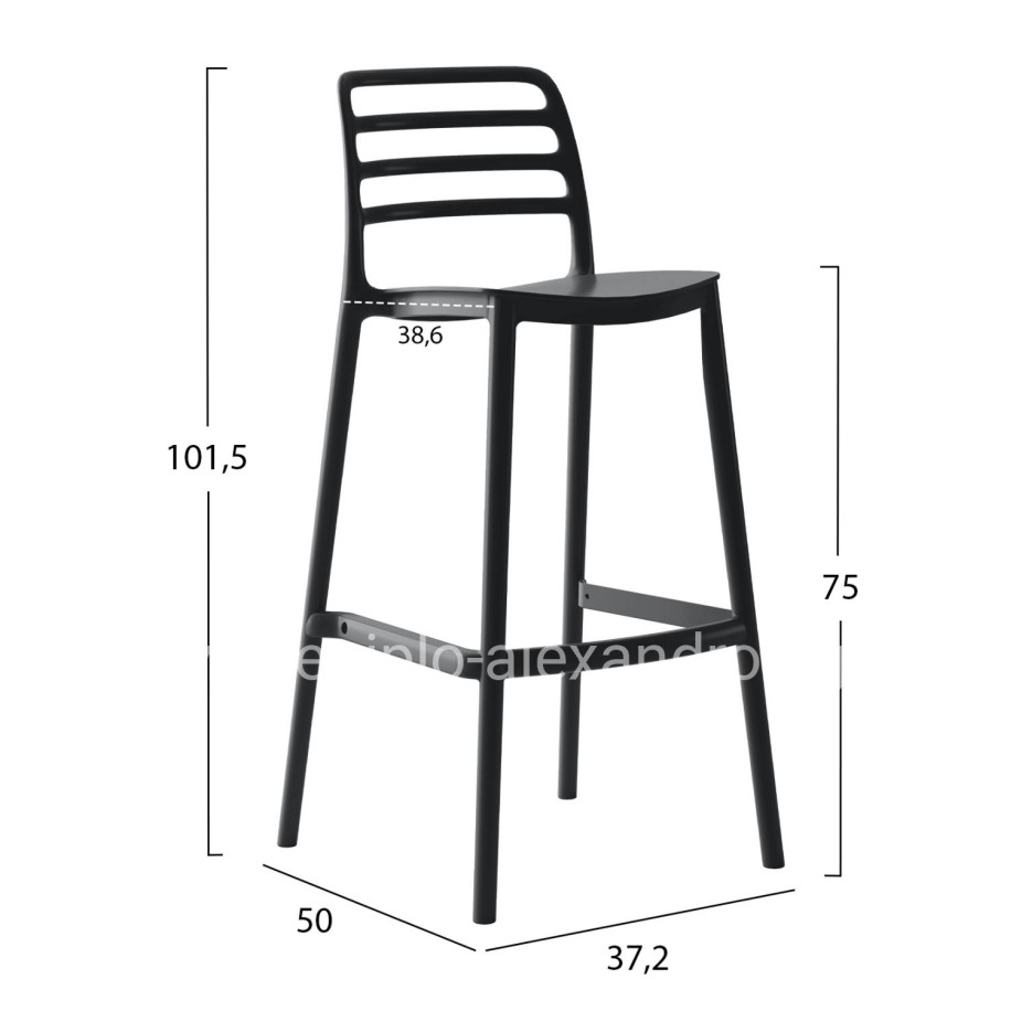 ΣΚΑΜΠΟ BAR ΠΟΛΥΠΡΟΠΥΛΕΝΙΟΥ SNOD HM6099.02 ΜΑΥΡΟ 37,2x50x101,5Υεκ.