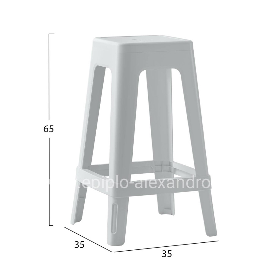 ΣΚΑΜΠΟ ΠΟΛΥΠΡΟΠΥΛΕΝΙΟΥ ΤΕΤΡΑΓΩΝΟ ZEB HM6128.01 ΛΕΥΚΟ 35x35x65Υεκ.