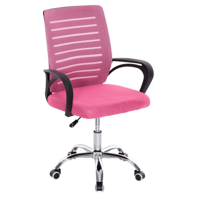 OFFICE CHAIR TRAIL HM1192.35 PINK MESH-CHROMED METAL LEG 62x51x98Hcm.