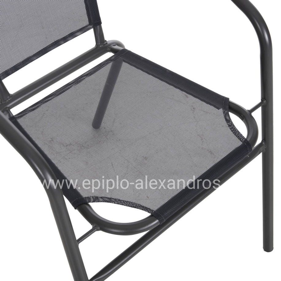 ARMCHAIR OUTDOOR LEDAN HM5977.01 METAL & TEXTILENE IN GREY 55x58x72Hcm.