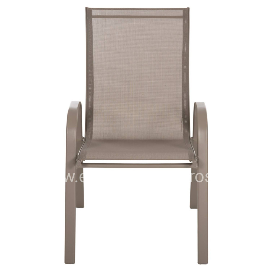 OUTDOOR ARMCHAIR LEON HM5000.04 CHAMPAGNE METAL FRAME-CHAMPAGNE TEXTILENE 54x70x93Hcm.