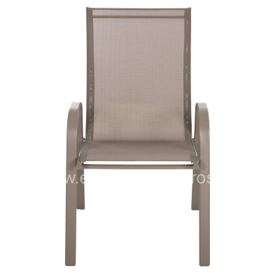 OUTDOOR ARMCHAIR LEON HM5000.04 CHAMPAGNE METAL FRAME-CHAMPAGNE TEXTILENE 54x70x93Hcm.