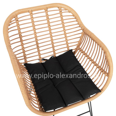 ΠΟΛΥΘΡΟΝΑ ΜΕ ΜΑΞΙΛΑΡΙ ΜΕΤΑΛΛΙΚΗ ALLEGRA HM5450.31 ΜΕ WICKER ΜΠΕΖ 58x59x82Υ