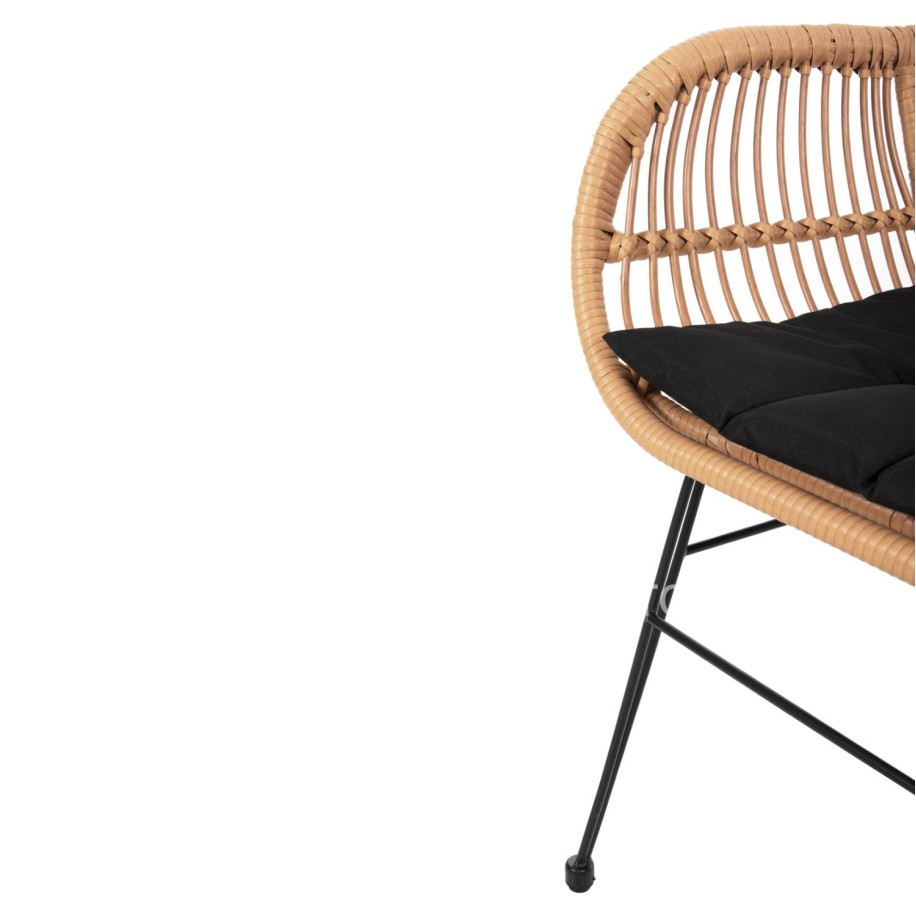 ΠΟΛΥΘΡΟΝΑ ΜΕ ΜΑΞΙΛΑΡΙ ΜΕΤΑΛΛΙΚΗ ALLEGRA HM5450.31 ΜΕ WICKER ΜΠΕΖ 58x59x82Υ