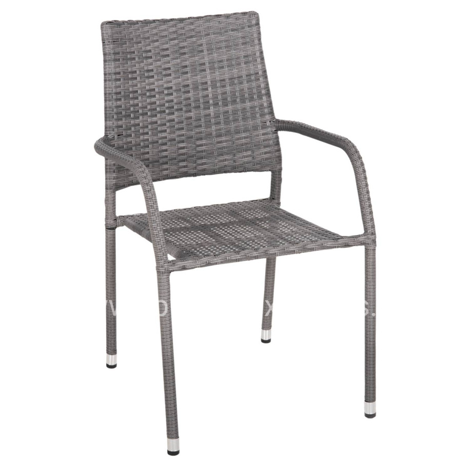 ARMCHAIR OUTDOOR MORNER HM6074.02 METAL-GREY WICKER 55x58x87H.