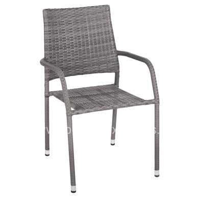 ARMCHAIR OUTDOOR MORNER HM6074.02 METAL-GREY WICKER 55x58x87H.