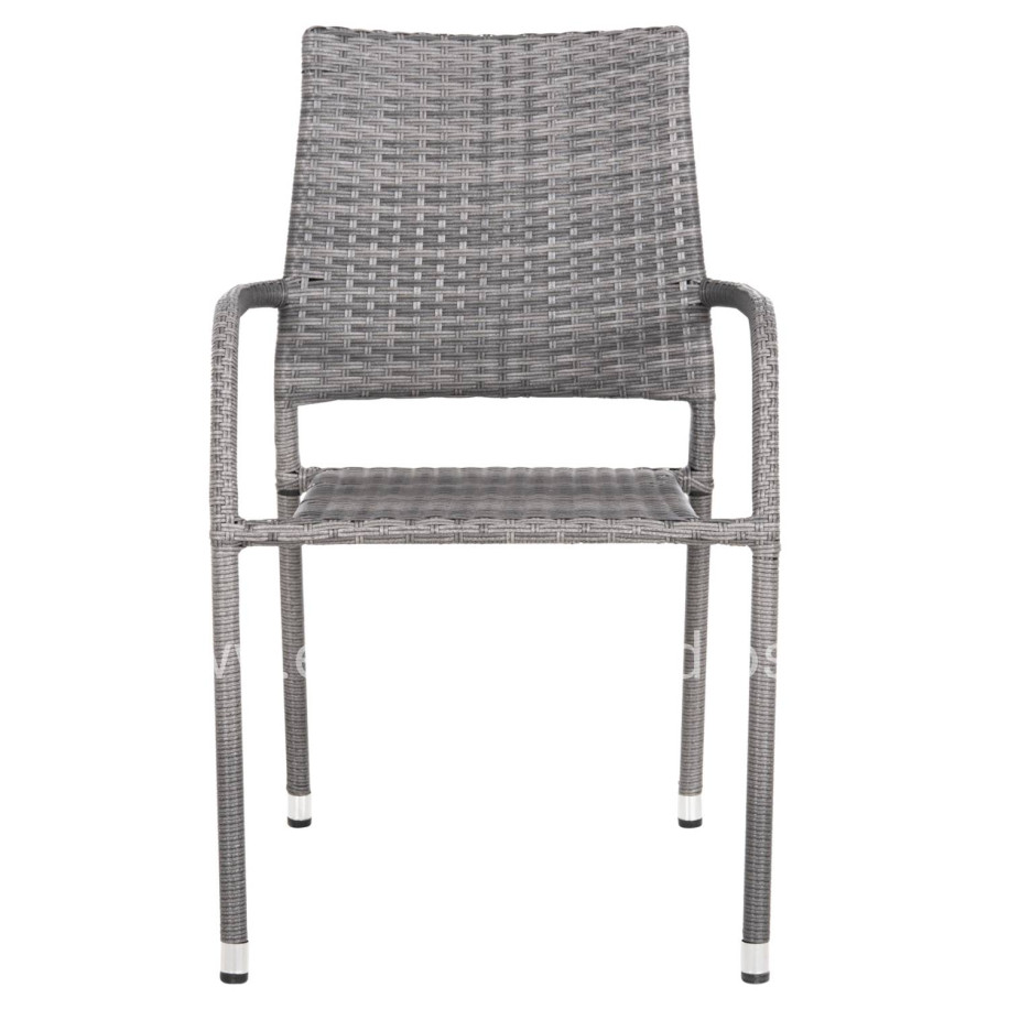 ARMCHAIR OUTDOOR MORNER HM6074.02 METAL-GREY WICKER 55x58x87H.
