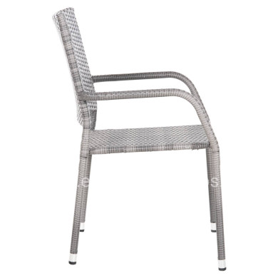 ARMCHAIR OUTDOOR MORNER HM6074.02 METAL-GREY WICKER 55x58x87H.