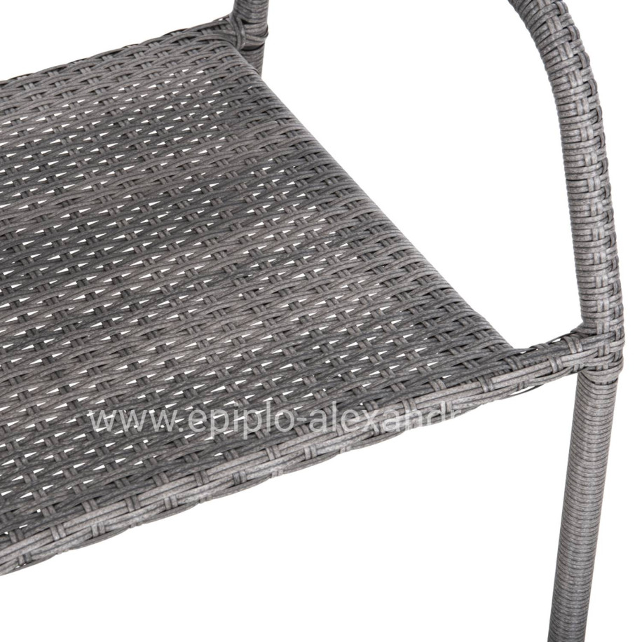 ARMCHAIR OUTDOOR MORNER HM6074.02 METAL-GREY WICKER 55x58x87H.