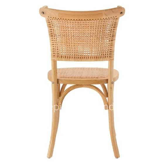 Wooden chair with rattan in natural shade HM8752.01 49x54x89cm