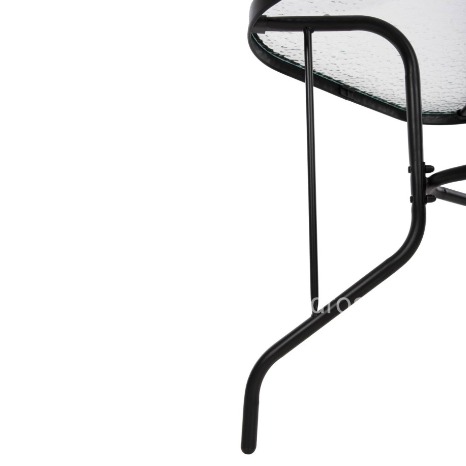 ΤΡΑΠΕΖΙ ADAM HM5679.03 ΜΕΤΑΛΛΙΚΟ ΜΑΥΡΟ ΜΕ ΓΥΑΛΙΝΗ ΕΠΙΦΑΝΕΙΑ 120Χ70Χ70Υεκ.