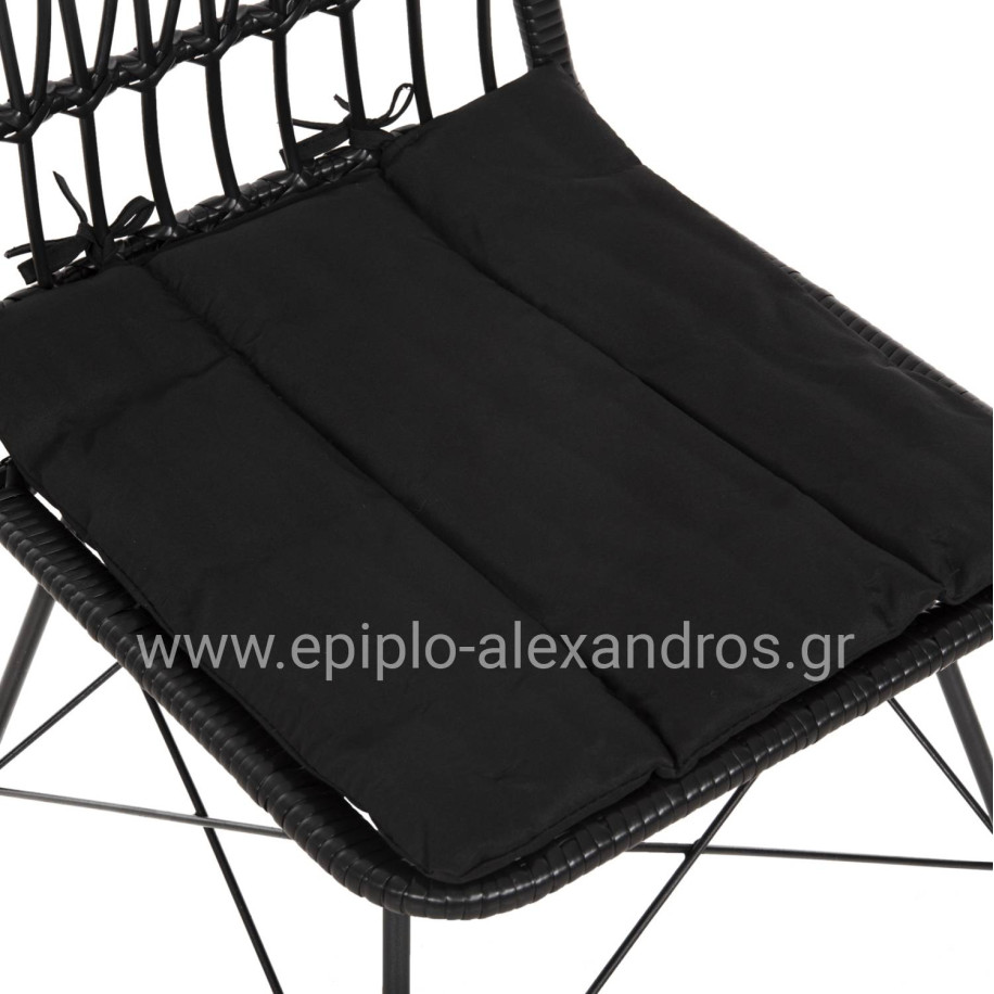 ΚΑΡΕΚΛΑ ΕΞ.ΧΩΡΟΥ ALLEGRA HM5453.12 ΜΕΤΑΛΛΟ-ΜΑΞΙΛΑΡΙ-WICKER ΜΑΥΡΟ 52x52x83,5Yεκ.