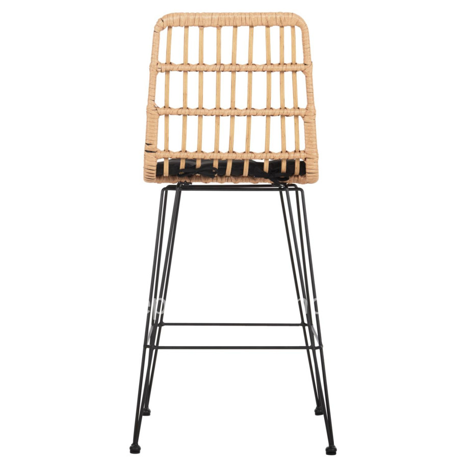 ΣΚΑΜΠΟ ΜΕΣ.ΥΨΟΥΣ ALLEGRA HM5643.11 ΜΕΤΑΛΛΟ&ΜΑΞΙΛΑΡΙ ΜΑΥΡΟ-WICKER ΜΠΕΖ 50x55x103Υεκ.