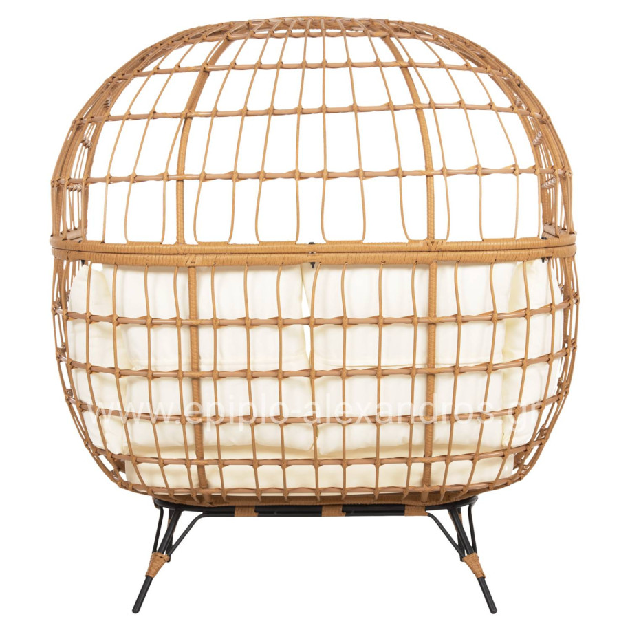 ARMCHAIR FOR TWO NEST TYPE RATTAN MIAMI HM5870.11 132.5x90x154H cm.