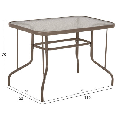 ΣΕΤ ΤΡΑΠΕΖΑΡΙΑΣ ΕΞ.ΧΩΡΟΥ 5ΤΜΧ LEON HM21041 ΤΡΑΠΕΖΙ-ΚΑΡΕΚΛΕΣ ΜΕΤΑΛΛΟ ΣΑΜΠΑΝΙ