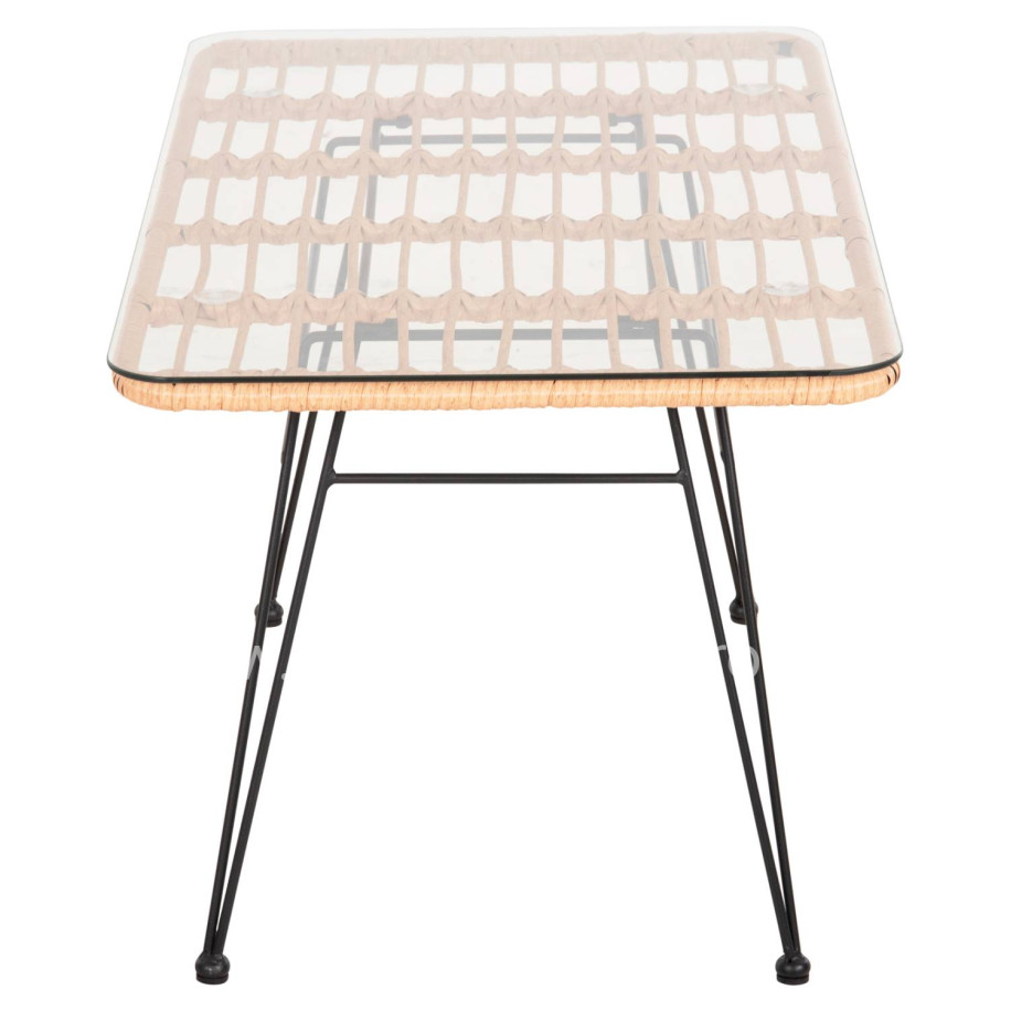 ΤΡΑΠΕΖΙ ΕΞ.ΧΩΡΟΥ ΧΑΜΗΛΟ ALLEGRA HM6076 ΜΑΥΡΟ ΜΕΤΑΛΛΟ-ΜΠΕΖ WICKER 95X55X51.5Yεκ.