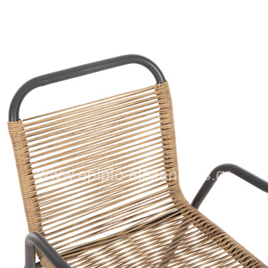 OUTDOOR ARMCHAIR AVRIL HM5968.02 METAL IN GREY-SYNTHETIC RATTAN IN NATURAL 54.5x56x78H