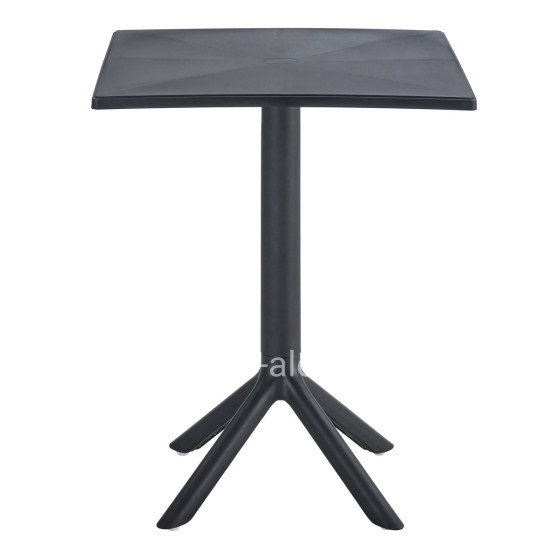 ΤΡΑΠΕΖΙ ΠΟΛΥΠΡΟΠΥΛΕΝΙΟΥ ΤΕΤΡΑΓΩΝΟ TERRIN HM6125.12 ΜΑΥΡΟ 60,5x60,5x76,5Υεκ.