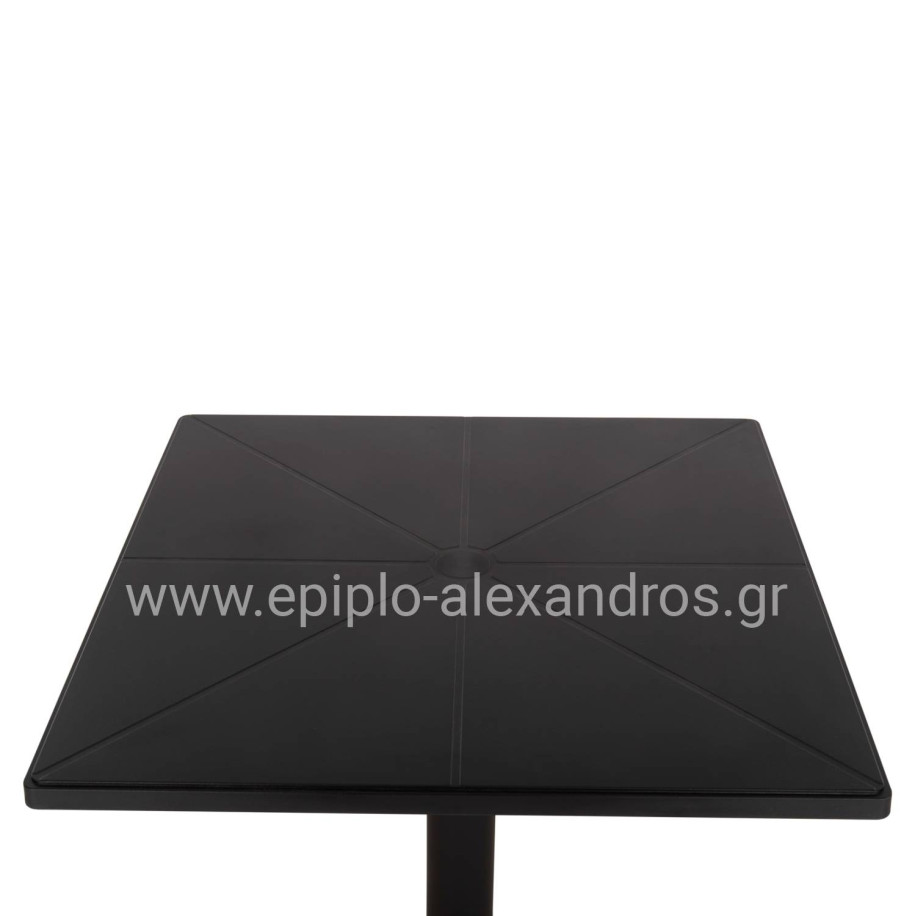 ΤΡΑΠΕΖΙ ΠΟΛΥΠΡΟΠΥΛΕΝΙΟΥ ΤΕΤΡΑΓΩΝΟ TERRIN HM6125.12 ΜΑΥΡΟ 60,5x60,5x76,5Υεκ.