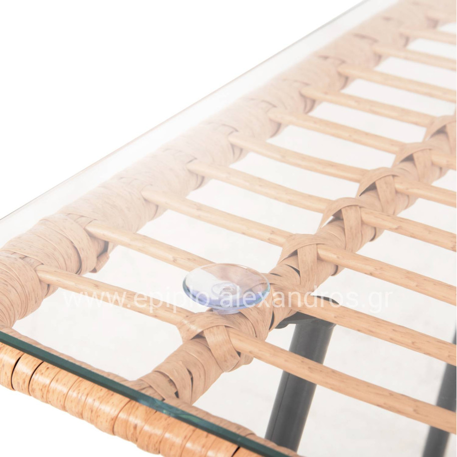 ΤΡΑΠΕΖΑΚΙ GERRY HM5717.11 ΜΕ WICKER ΜΠΕΖ-ΜΑΥΡΟ ΜΕΤΑΛ.ΣΚΕΛΕΤΟ 50x50x47,5Υεκ.