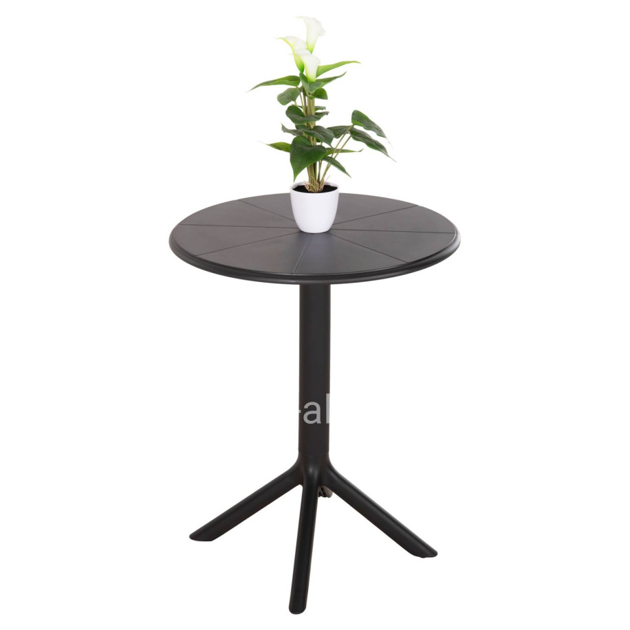 ΤΡΑΠΕΖΙ ΠΟΛΥΠΡΟΠΥΛΕΝΙΟΥ ΣΤΡΟΓΓΥΛΟ TERRIN HM6124.12 ΜΑΥΡΟ Φ60x75Υεκ.