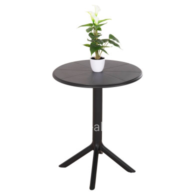 ΤΡΑΠΕΖΙ ΠΟΛΥΠΡΟΠΥΛΕΝΙΟΥ ΣΤΡΟΓΓΥΛΟ TERRIN HM6124.12 ΜΑΥΡΟ Φ60x75Υεκ.