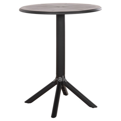 ΤΡΑΠΕΖΙ ΠΟΛΥΠΡΟΠΥΛΕΝΙΟΥ ΣΤΡΟΓΓΥΛΟ TERRIN HM6124.12 ΜΑΥΡΟ Φ60x75Υεκ.