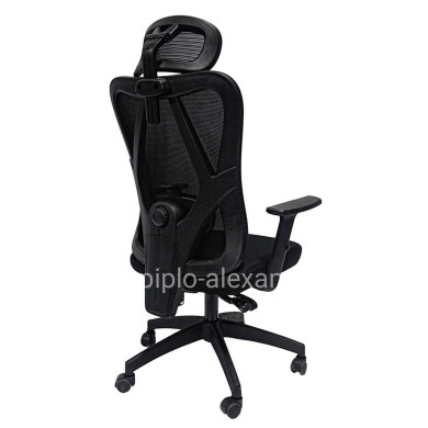 OFFICE CHAIR MEXER ΗΜ1195.01 BLACK MESH-BLACK METAL BASE 68x70x136Hcm.