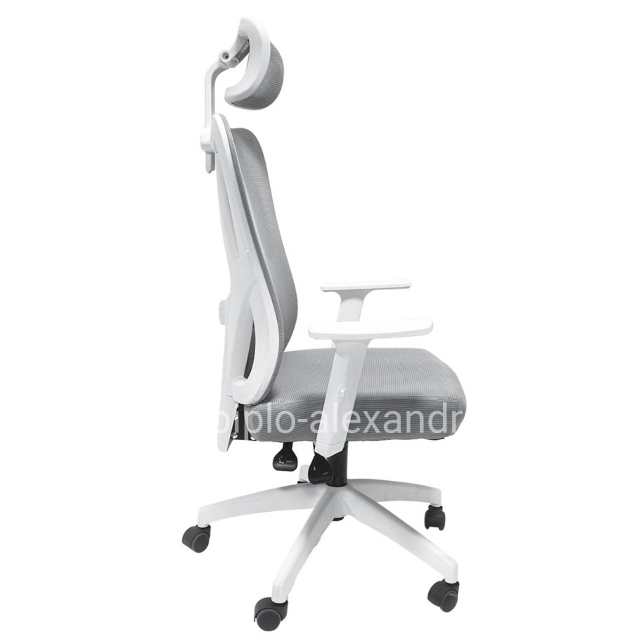 OFFICE CHAIR MEXER HM1195.02 GREY MESH-WHITE METAL BASE 68x70x136Hcm.