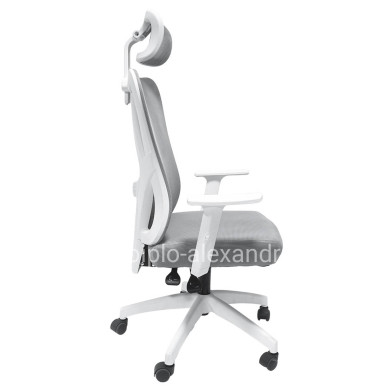 OFFICE CHAIR MEXER HM1195.02 GREY MESH-WHITE METAL BASE 68x70x136Hcm.