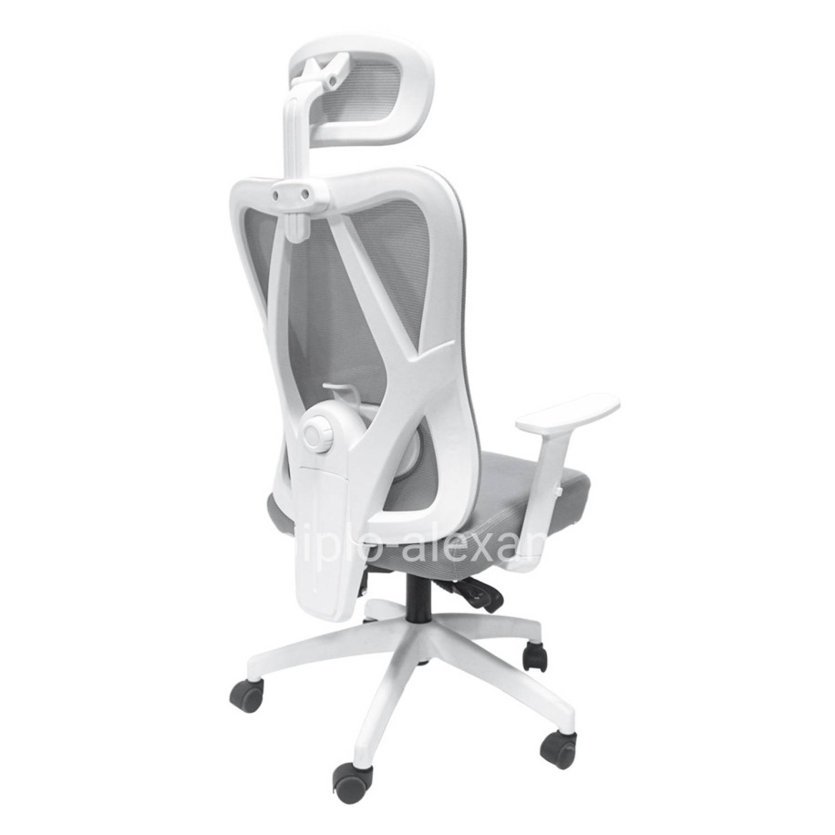 OFFICE CHAIR MEXER HM1195.02 GREY MESH-WHITE METAL BASE 68x70x136Hcm.