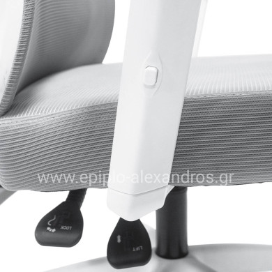 OFFICE CHAIR MEXER HM1195.02 GREY MESH-WHITE METAL BASE 68x70x136Hcm.