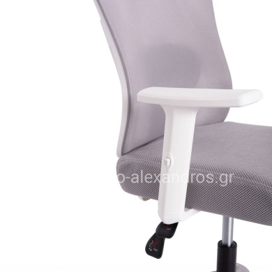 OFFICE CHAIR MEXER HM1195.02 GREY MESH-WHITE METAL BASE 68x70x136Hcm.