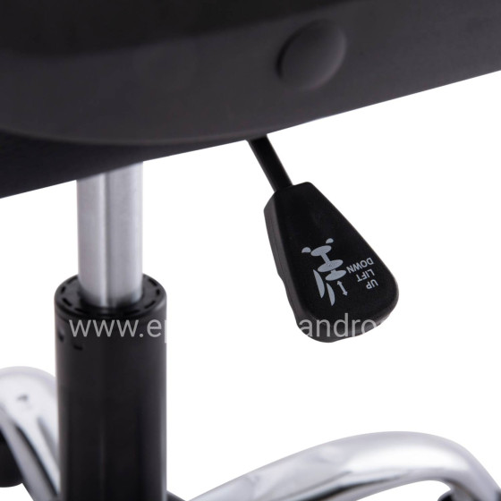 ΚΑΡΕΚΛΑ ΓΡΑΦΕΙΟΥ CANAN HM1201 ΜΑΥΡO PVC-ΒΑΣΗ ΧΡΩΜΙΟΥ 66x61x105Υεκ.