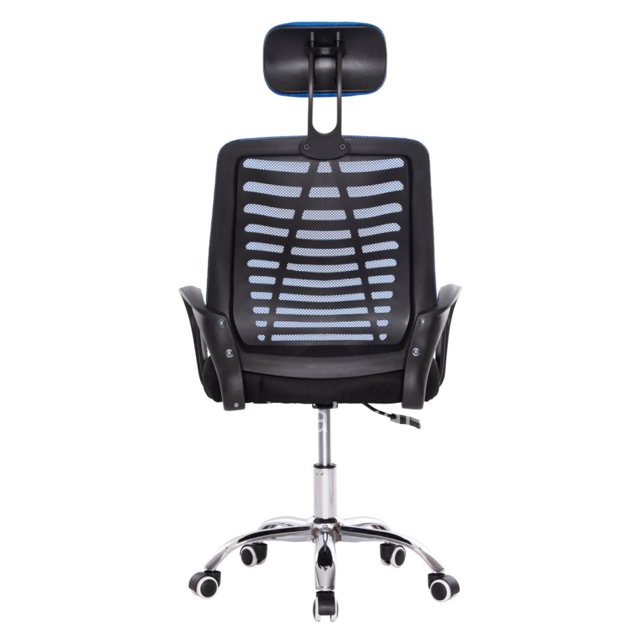 OFFICE CHAIR TRAIL2 HM1193.36 BLUE & BLACK MESH FABRIC-CHROME BASE 61x61x116Hcm.